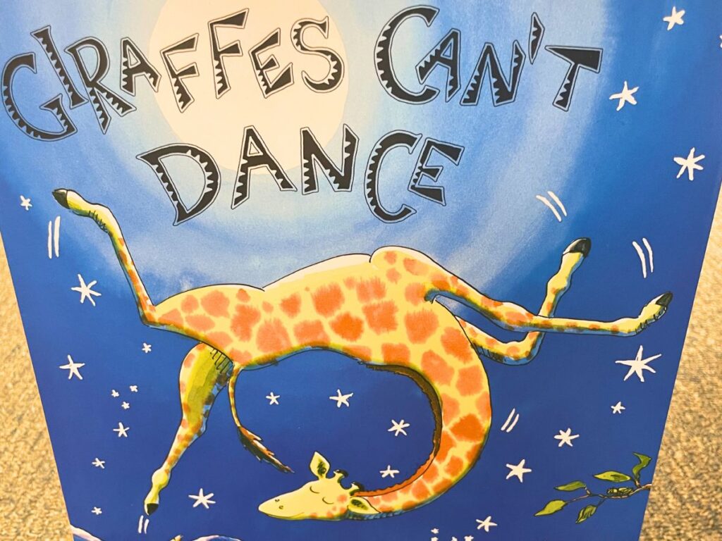 Giraffes Can't Dance children's book about confidence and perseverance