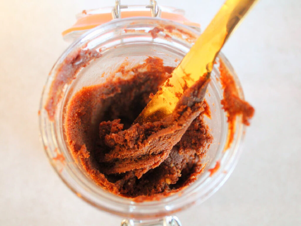 Chocolate Sunflower Seed Butter sandwich in a jar