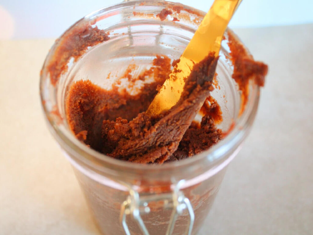How to Make Chocolate Sunflower Seed Butter stored in a jar