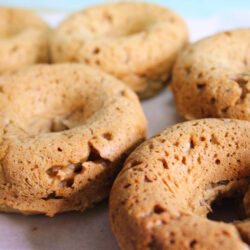 Soft vegan chestnut donuts with warm fall spices, fresh from the oven.