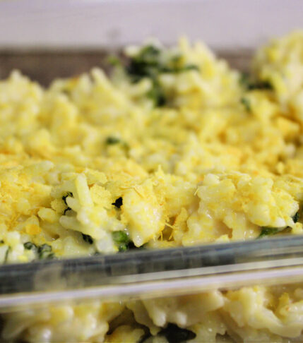 Vegan broccoli cheddar rice made with basmati rice, tender broccoli florets, and a creamy dairy-free cheese sauce