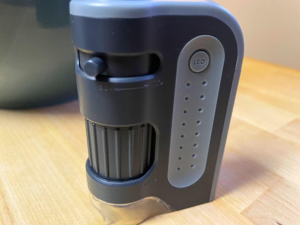 Handheld microscope for kitchen science activity